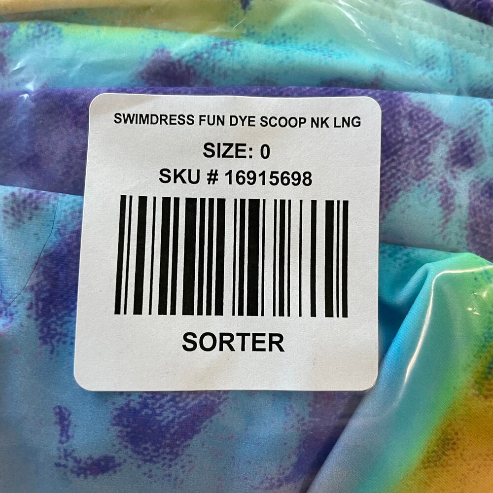Torrid NWT Wireless Scoop Long Length Swim Dress With Brief- Tie Dye Size 0X - Picture 7 of 11